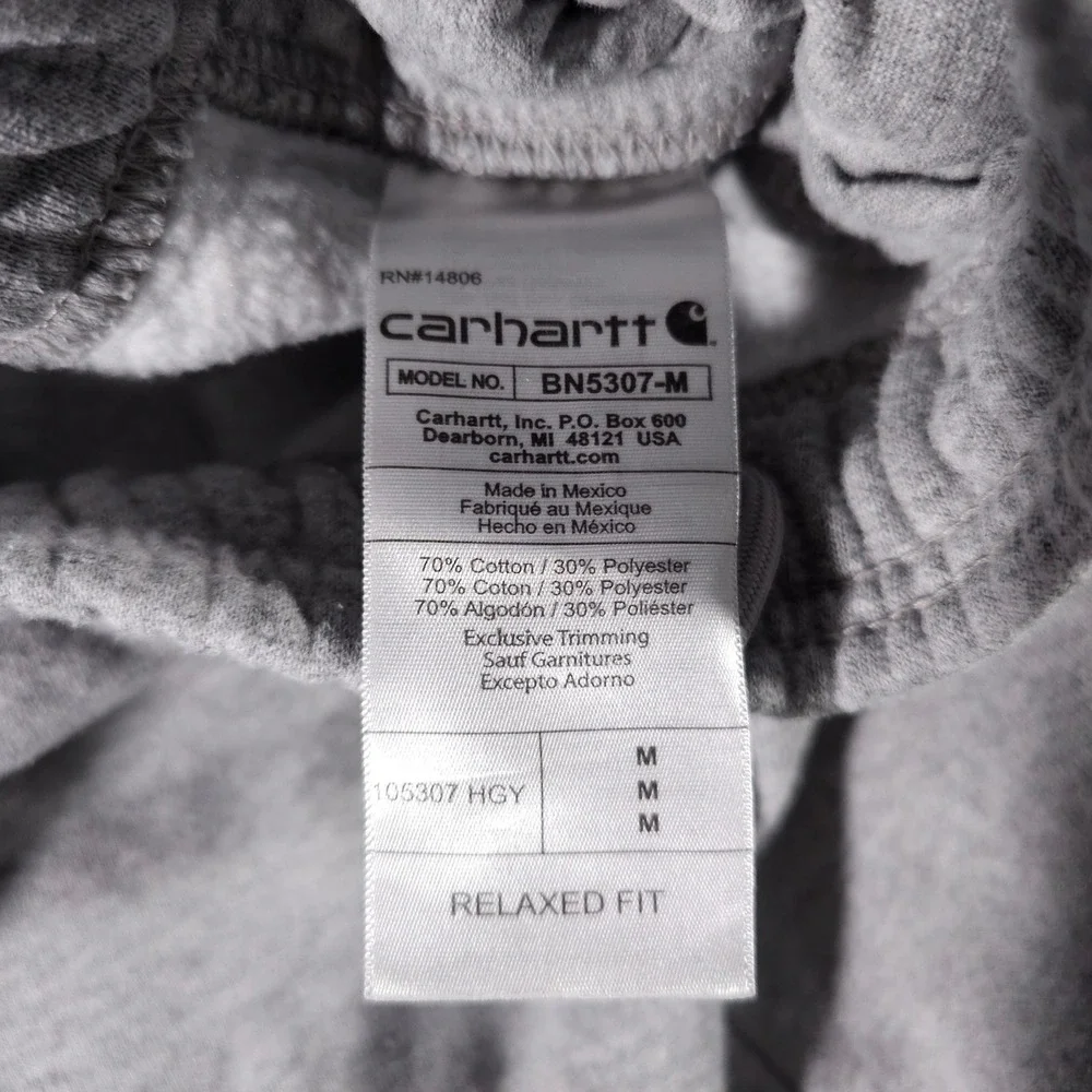 Carhartt Sweatpants Mens Medium Gray Relaxed Fit Joggers BN5307-M Heather Grey